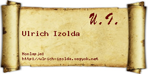 Ulrich Izolda névjegykártya